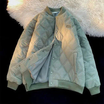 Padding Aesthetic Male Padded Coats Rhombus Lattice Parkas Trend Men's Down Jacket Quilted Cold Lightweight Winter Outer